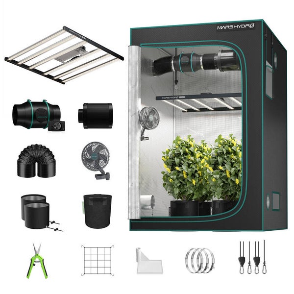 Mars Hydro FC-E4800 (Chip: Bridgelux) Kit Grow Box completo: 480W LED Grow Light + 120x120cm Grow Box Kit