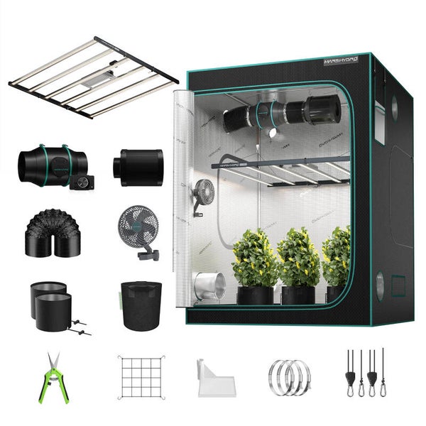 Mars Hydro FC-E6500 (Chip: Bridgelux) Kit Grow Box completo: 730W LED Grow Light + 150x150cm Grow Box Kit