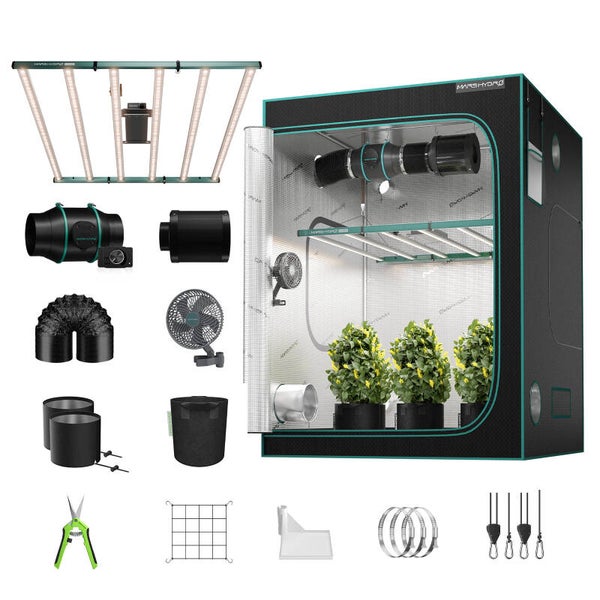 Kit completo grow box Mars Hydro FC6500 | Lampada LED da 730W + Grow box indoor 150x150 cm