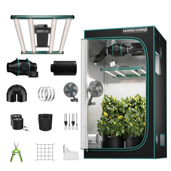 Kit completo growbox Mars Hydro FC3000 | Lampada LED da 300W + Grow box indoor 100x100x180 cm