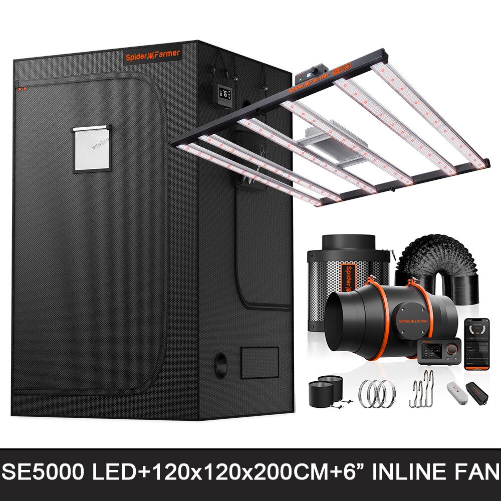 Kit growbox Spider Farmer 120x120x200cm led SE5000