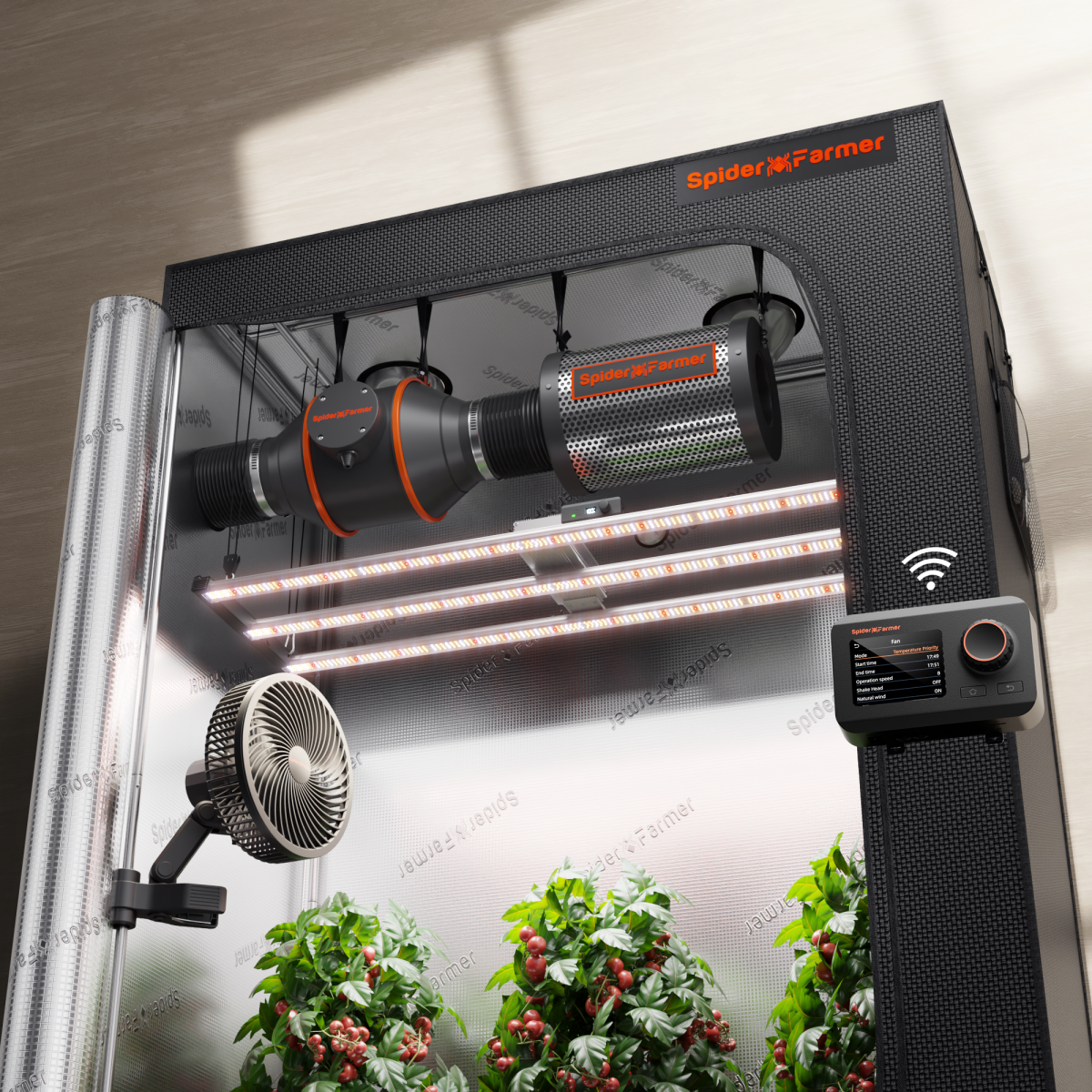 Kit growbox Spider Farmer 140x70x200cm LED G4500
