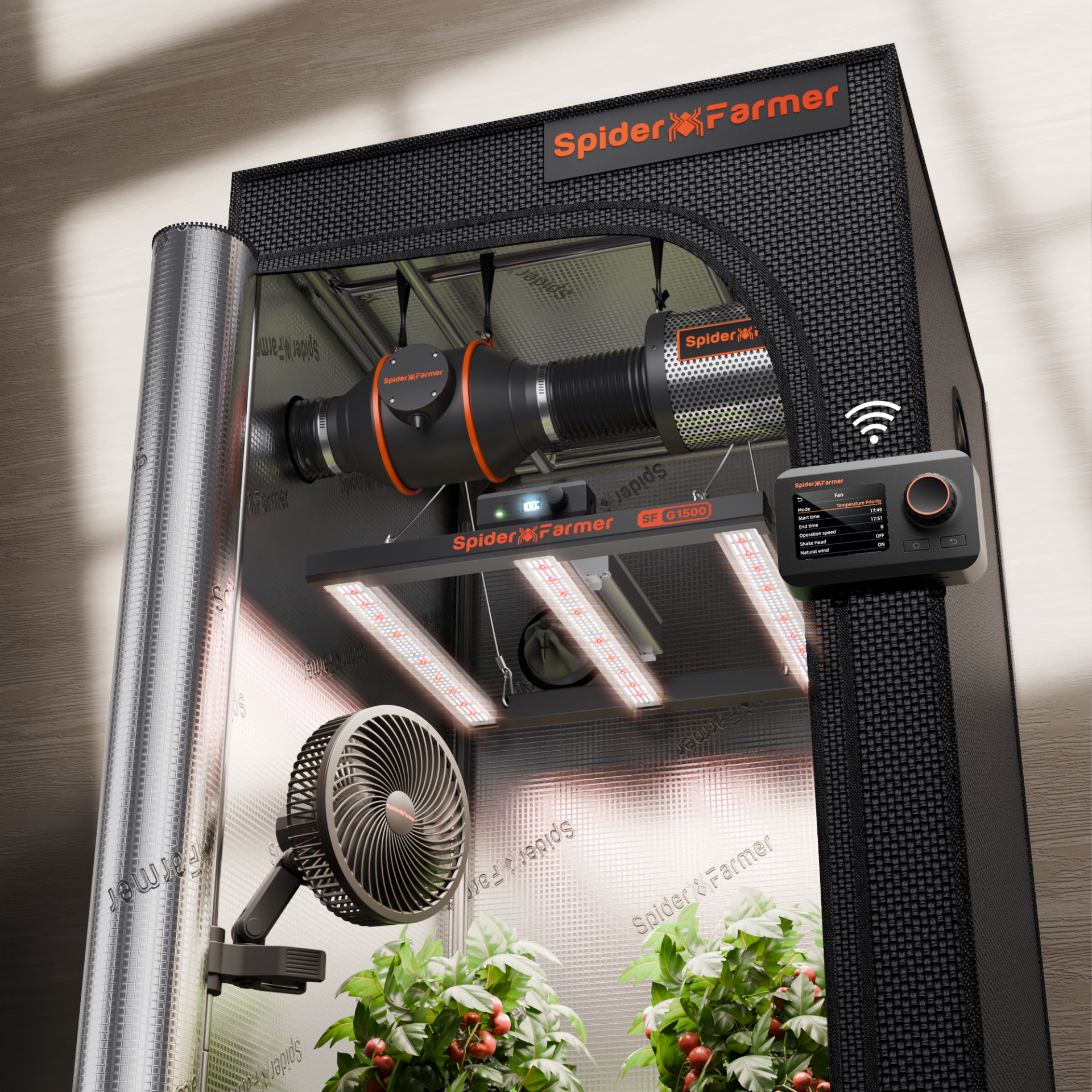 Kit growbox Spider Farmer 70x70x160cm LED G1500