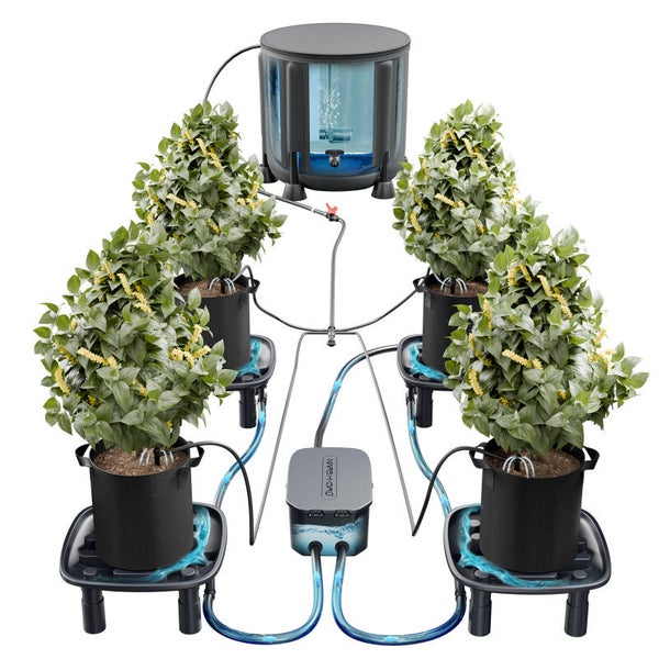 Sistema di irrigazione a goccia Mars Hydro con tanica pieghevole da 50 litri e sistema di drenaggio automatico (confezione da 4 vassoi di deflusso) per tende da coltivazione e serre