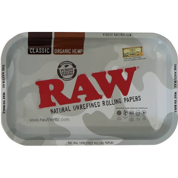 RAW ARCTIC CAMOUFLAGE METAL ROLLING TRAY SMALL - RAW AUTHENTIC