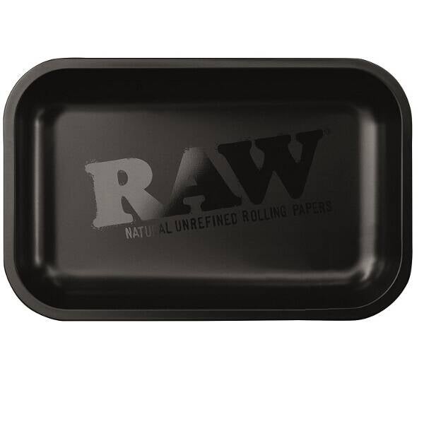 RAW BLACK MATTE METAL ROLLING TRAY SMALL - RAW AUTHENTIC