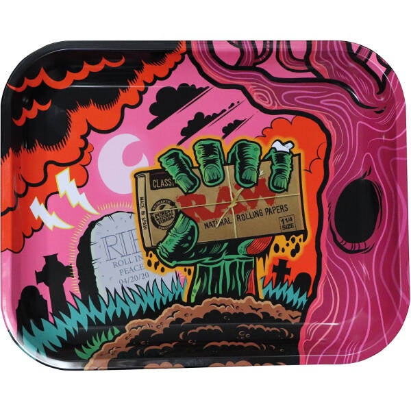 RAW METAL ROLLING TRAY ZOMBIE - RAW AUTHENTIC