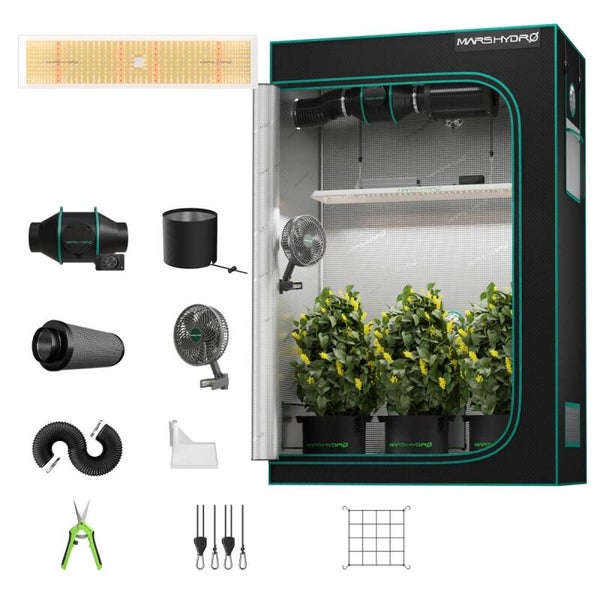 Mars Hydro TSL 2000 Kit Grow Box completo: 300 W LED Grow Light + 120x60x180cm Grow Box Kit