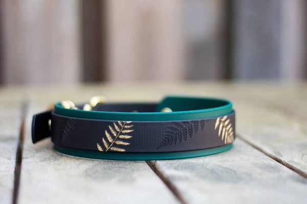 Fern collar / double layered 38mm wide Biothane collar - design your own