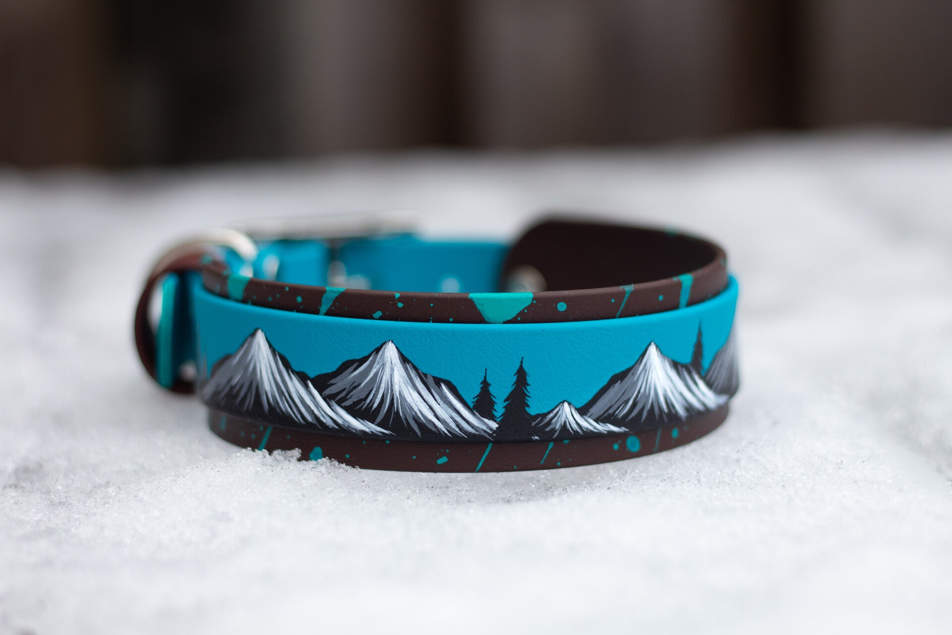 Hand painted double layered mountain collar 38mm - design your own