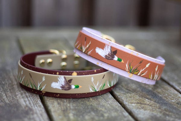 Ready to ship, 38mm wide hand painted duck collars