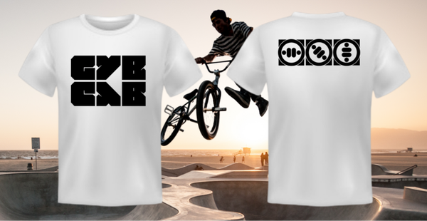 Logo Mirror w/ rolling Logo on Bsck - White - T120