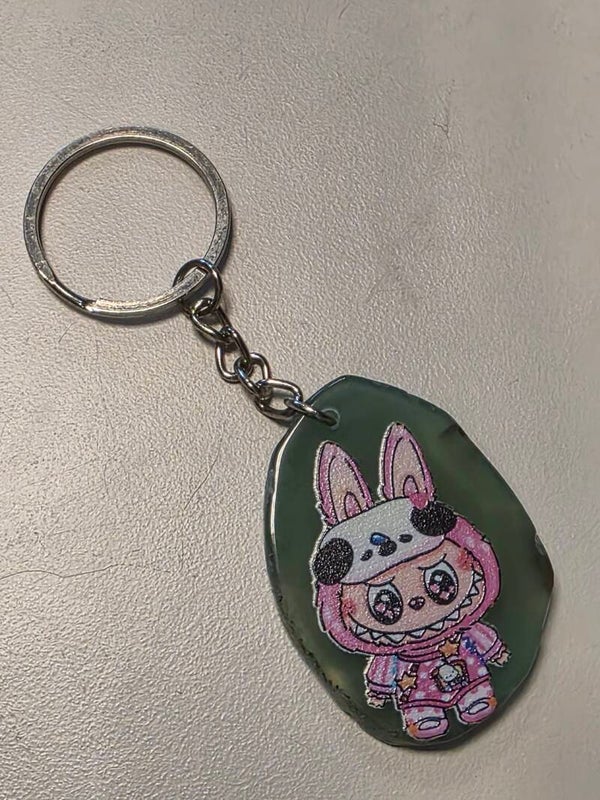 LABUBU SLEUTELHANGER VAN AGAAT aardende en beschermende steen