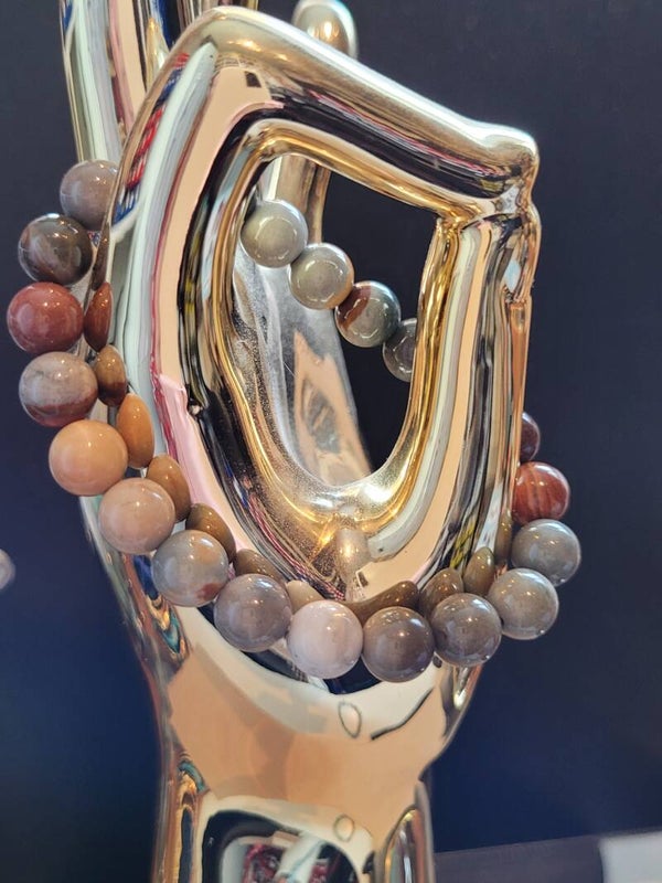 Oceaan Jaspis armband (Oceaan Jaspis armband bevordert positiviteit, emotionele heling en innerlijke rust, helpt bij stress en stimuleert vitaliteit en creativiteit.)