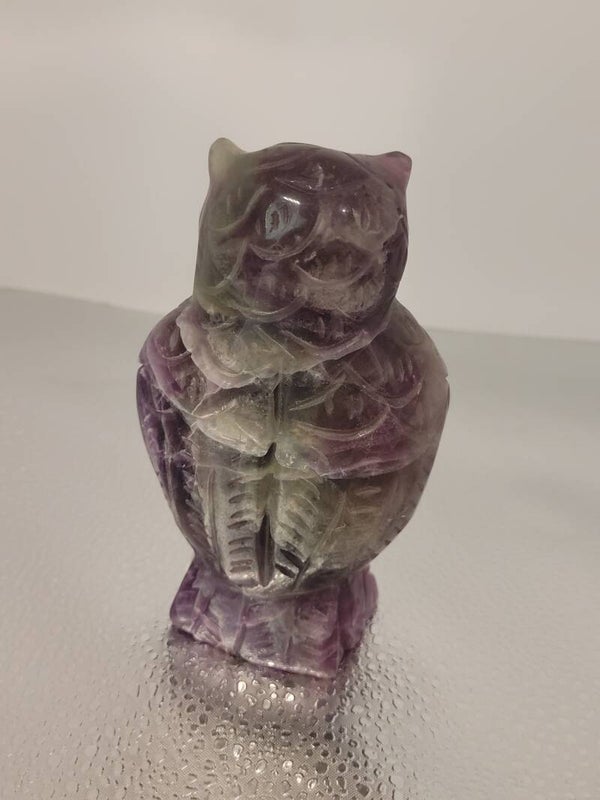 Uil met doodskop als hart €66,- nr 342 12cm