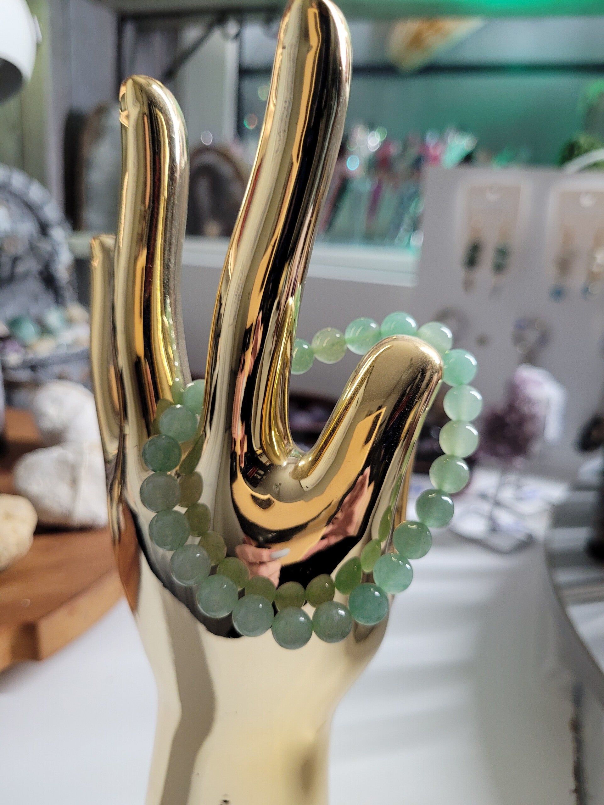 Groene Aventurijn armband  (heeft een kalmerende en beschermende werking en geeft rust en een goed gevoel)