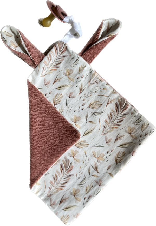 Speendoekje oud roze / blaadjes