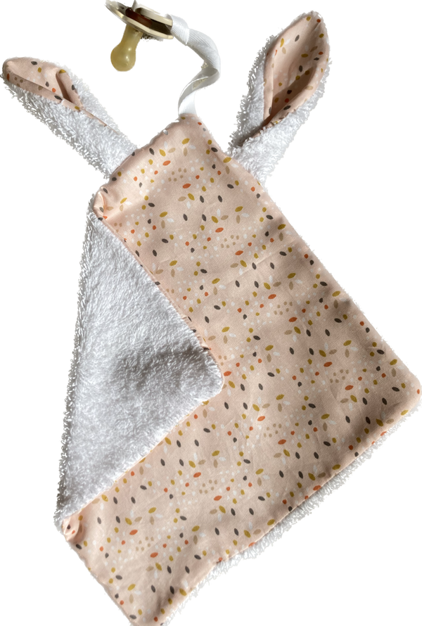 Speendoekje wit / roze stippen