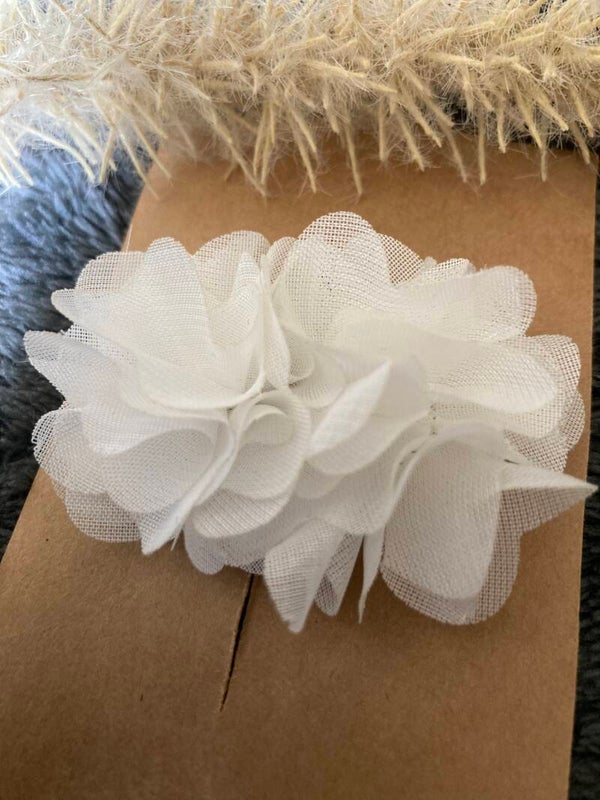 Haarclip bloemen wit