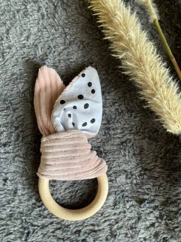 Bijtring roze / stip