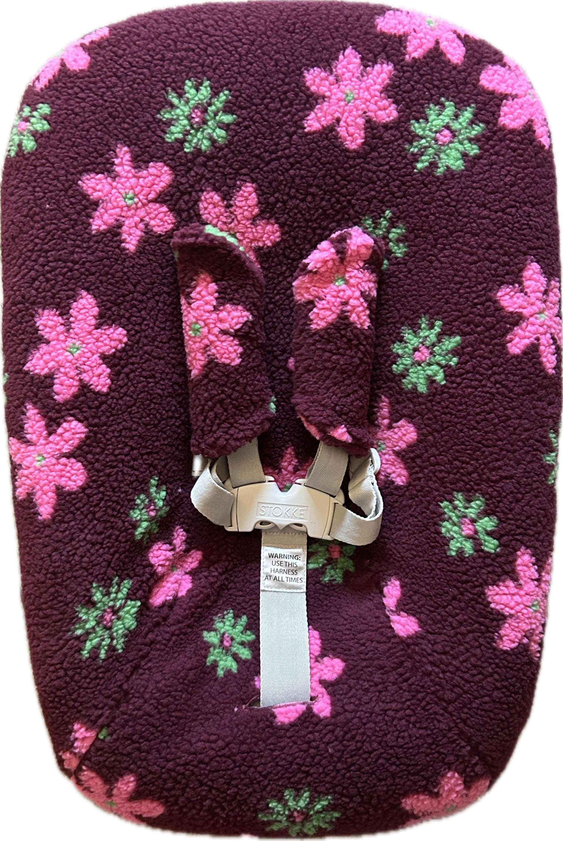 New Born hoes teddy mauve bloemen burgundy