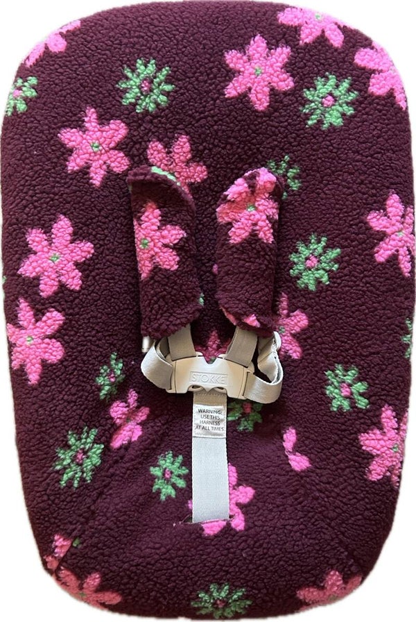 New Born hoes teddy mauve bloemen burgundy