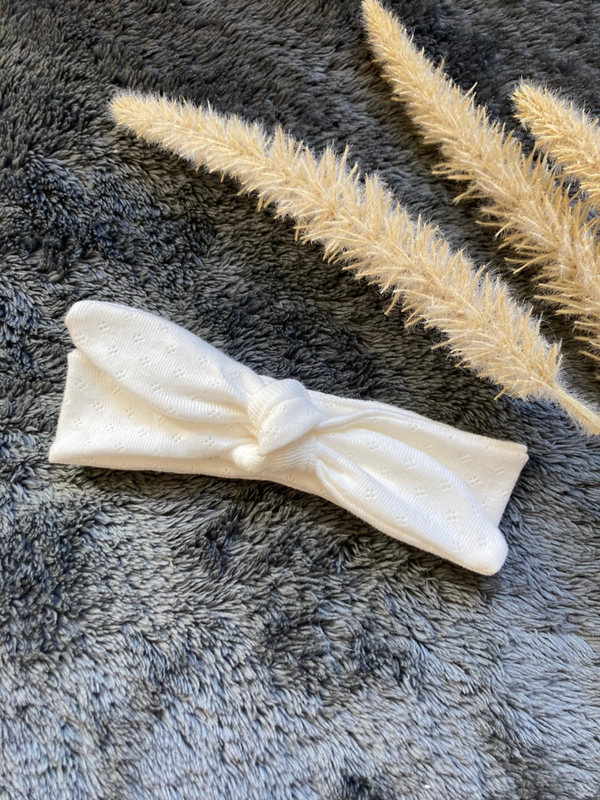 Haarband wit met knoop
