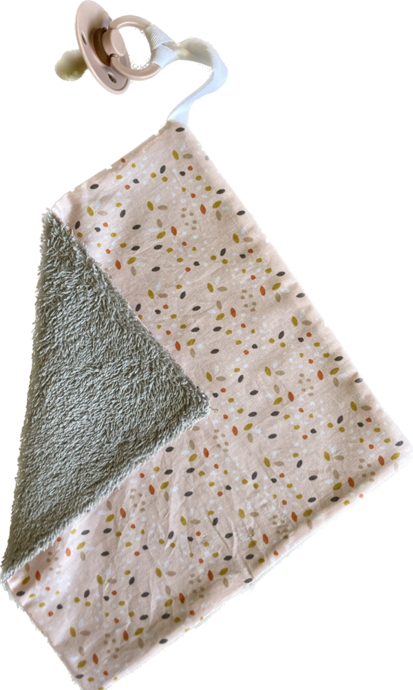 Speendoekje grijs / roze stip