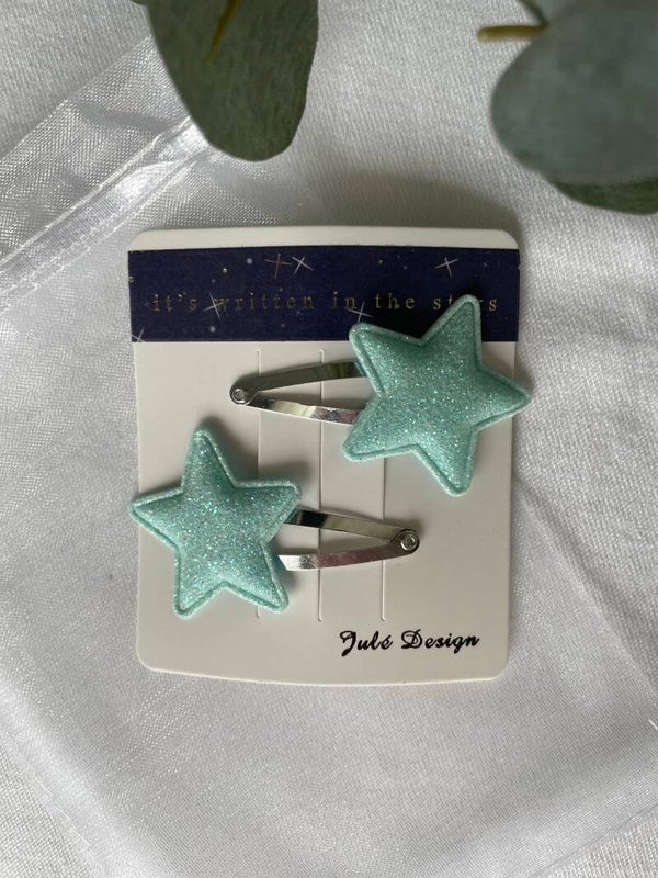 Haarspeldjes ster licht blauw