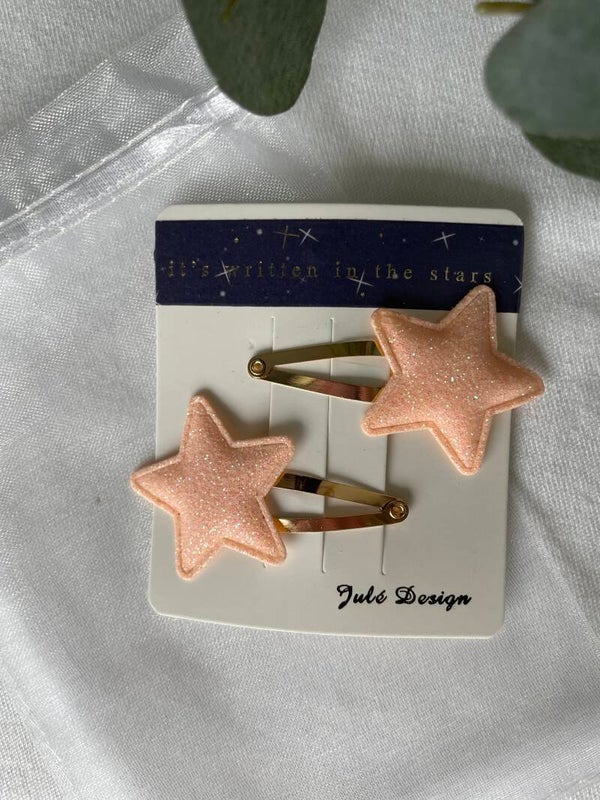 Haarspeldjes ster licht roze