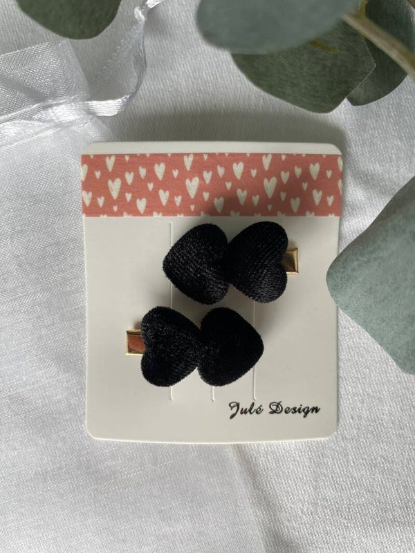 Haarspeldjes hartjes zwart