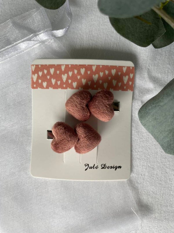 Haarspeldjes hartjes oud roze