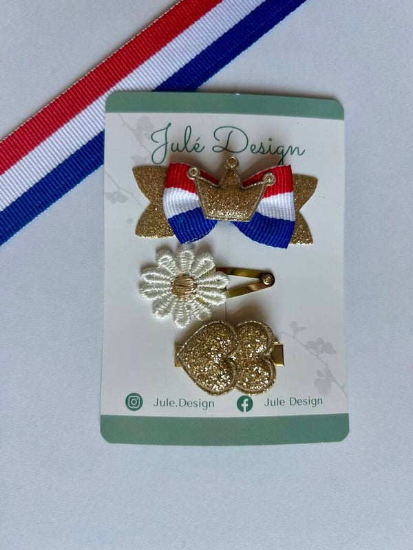 Koningsdag haarspeldjes mini