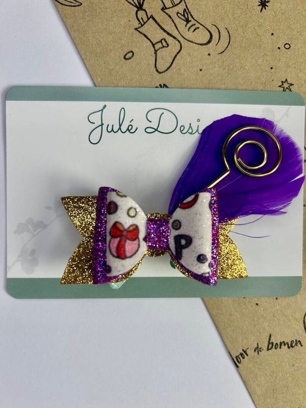 Sinterklaas haarstrik paars