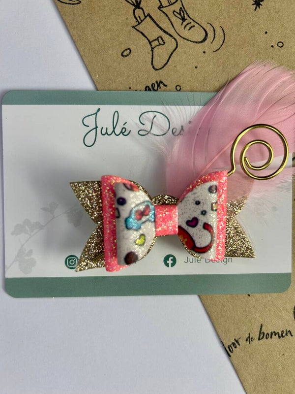 Sinterklaas haarstrik fel roze