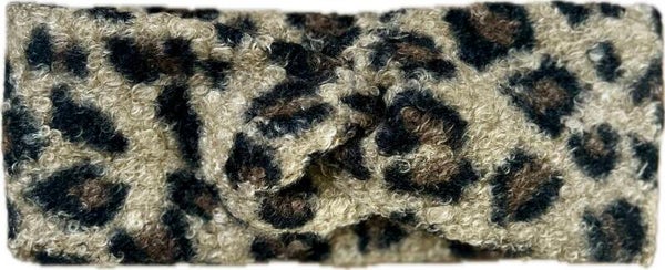 Teddy haarband bouclé panter