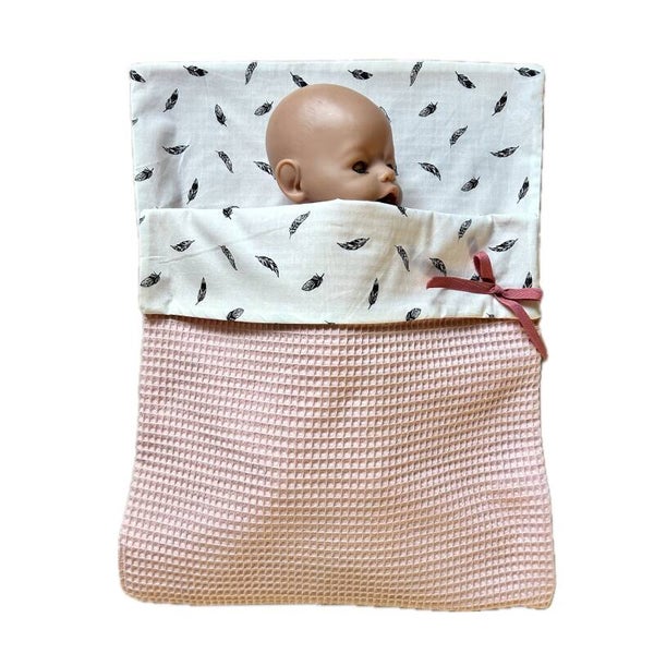 Poppen slaapzak roze / roosjes