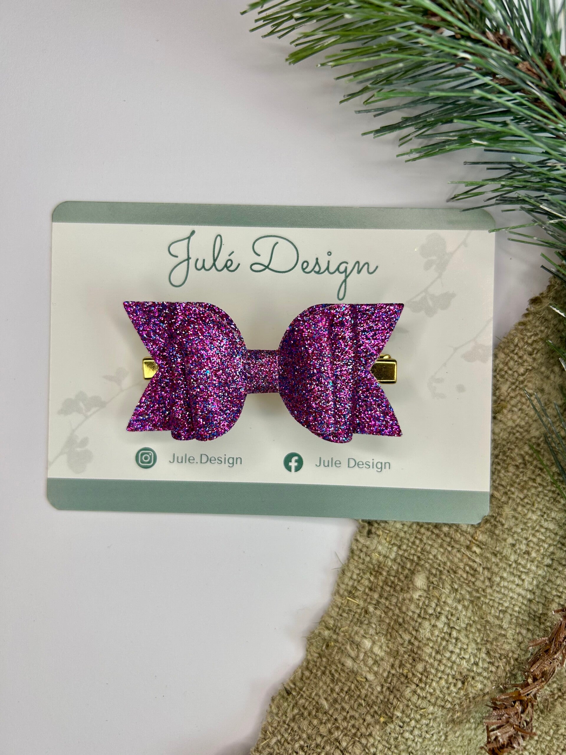 Haarstrik glitter paars