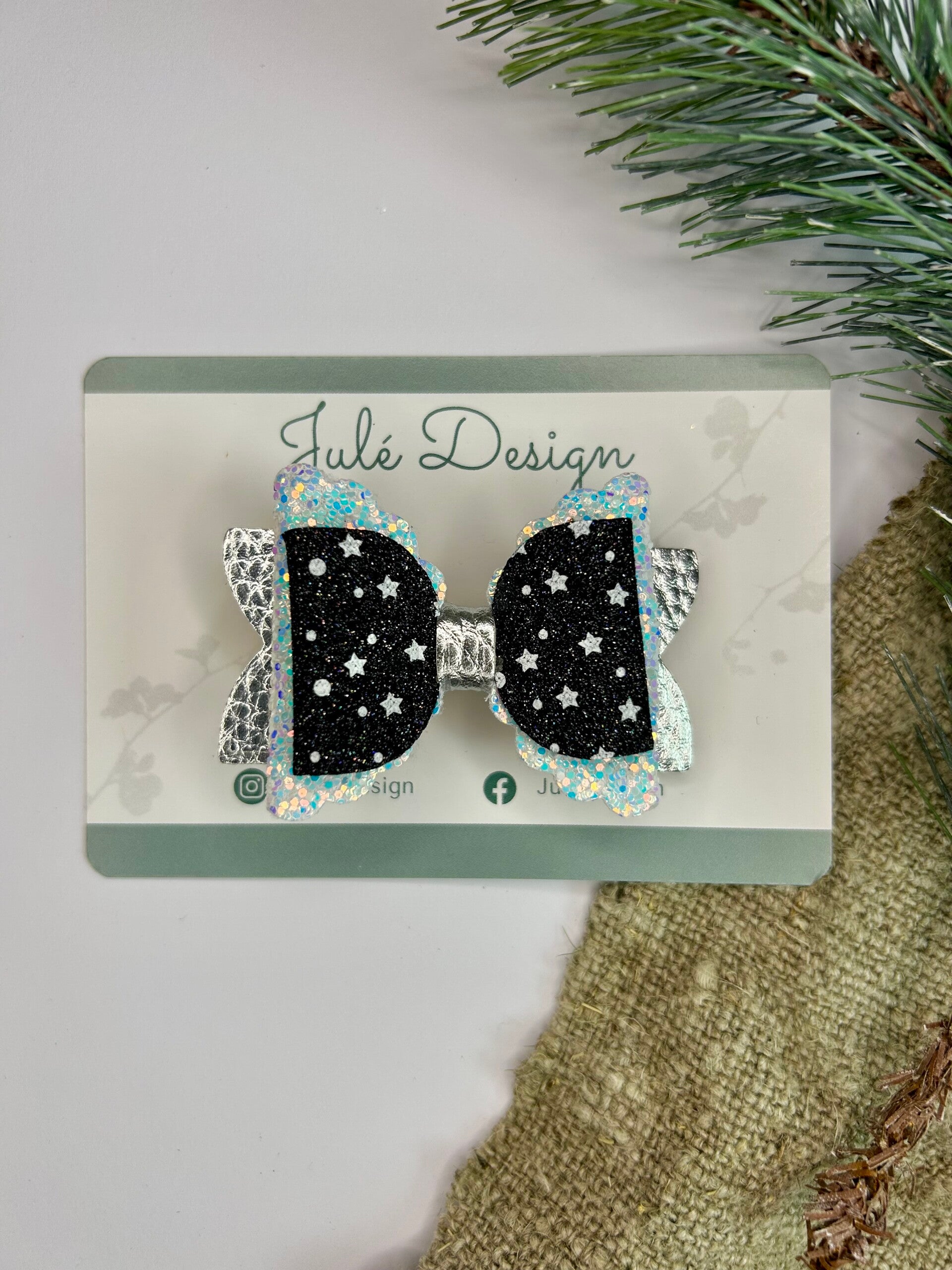 Haarclip zilver / zwart