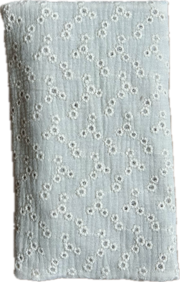 Luieretui broderie wit / wafel taupe