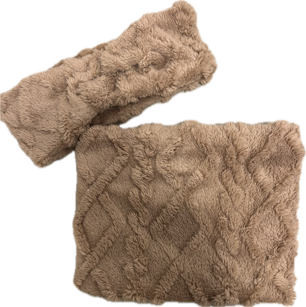 Combi set kabel taupe dames