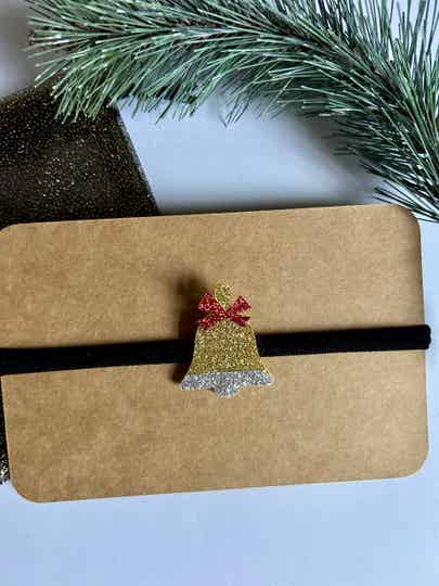 Baby haarband kerst klok
