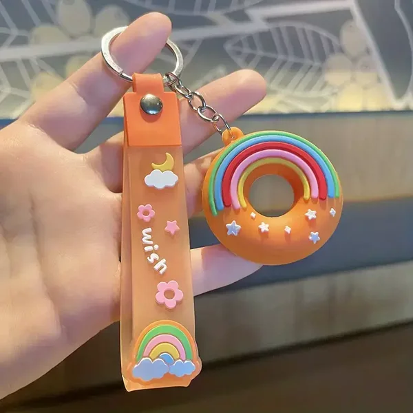 Rainbow Donut Key Chain