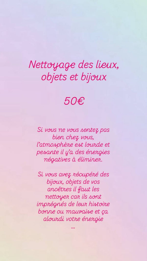 nettoyage lieux, objets, bijoux