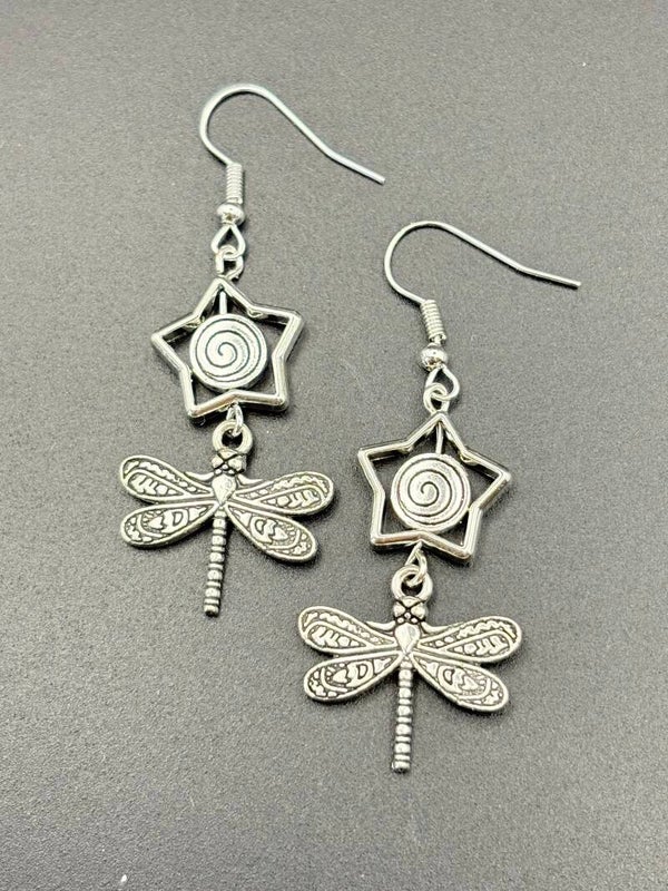 Star & Dragonfly Dangle Earrings