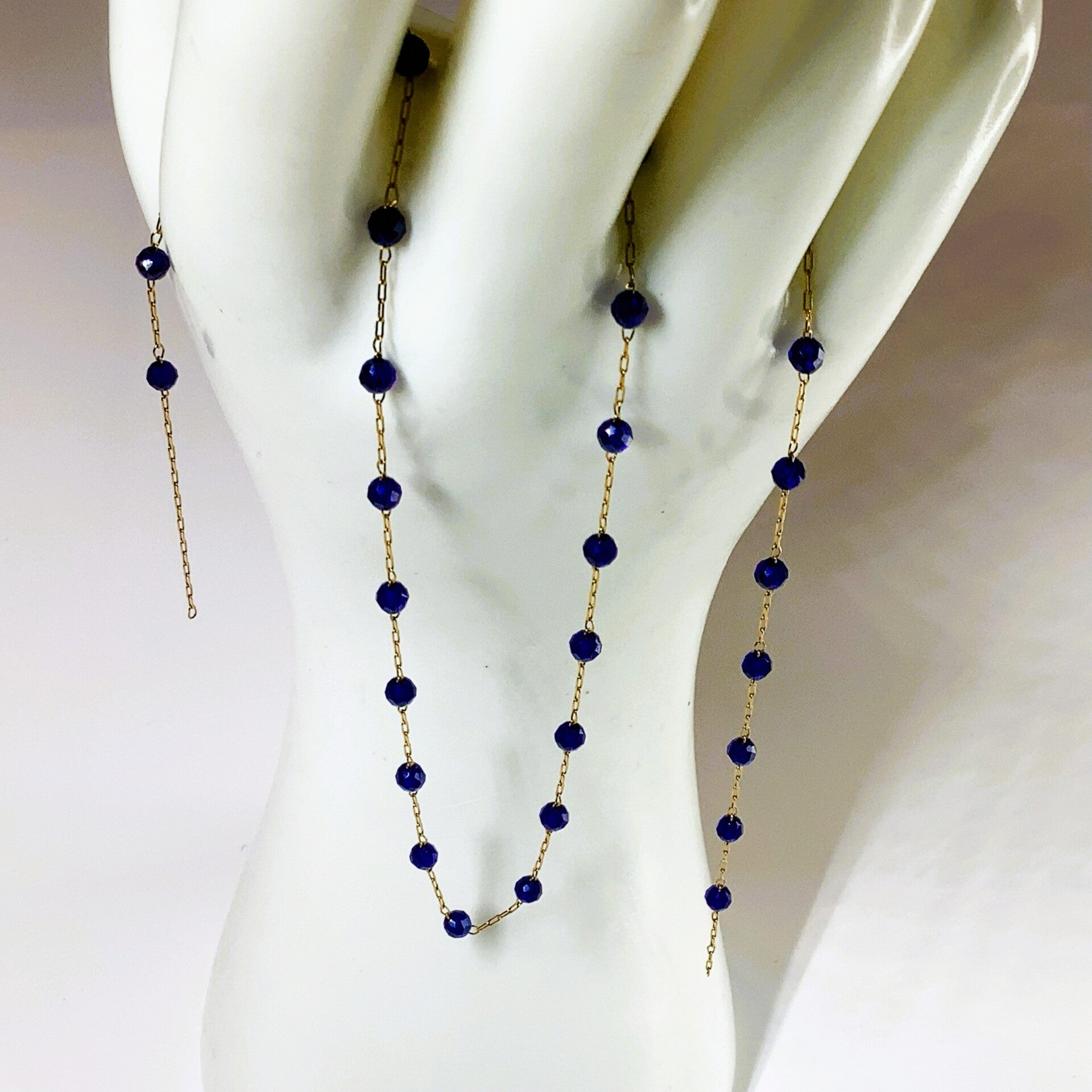 Ligne Firmament – Chaîne perlée en Spinelle bleu 3 mm Grade A