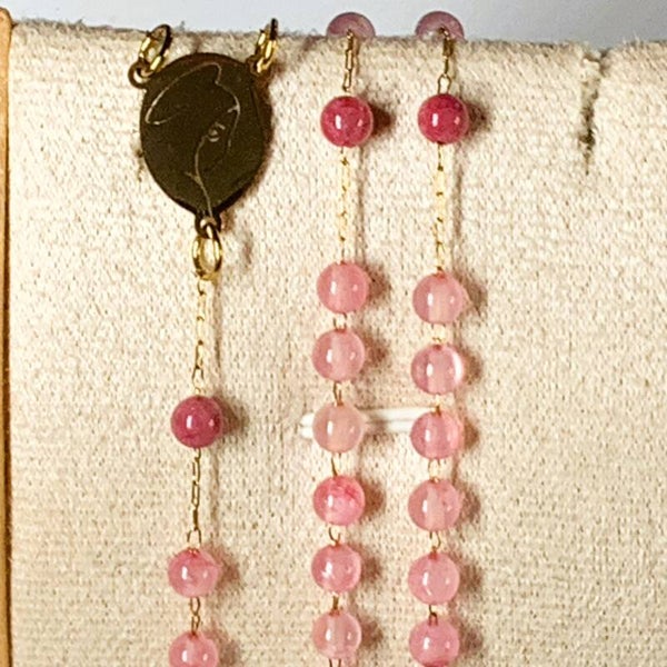 Chapelet Rosaire - Jade persane - Rosa Mystica