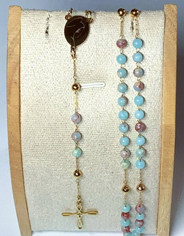 Chapelet Rosaire Jaspe Shoushan « Source de Siloé » – Pièce Unique