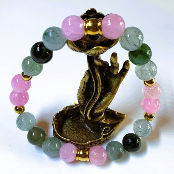 Kit bracelet — Actinolite & Anhydrite grade A — Étreinte Céleste