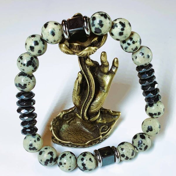 Kit bracelet - Jaspe Dalmatien & Hématite – Sourire Intérieur